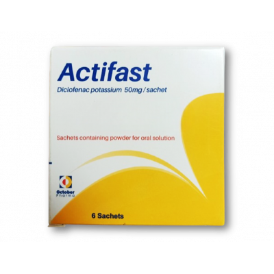 ACTIFAST 50 MG ( DICLOFENAC POTASSIUM ) POWDER FOR ORAL SOLUTION 6 SACHETS